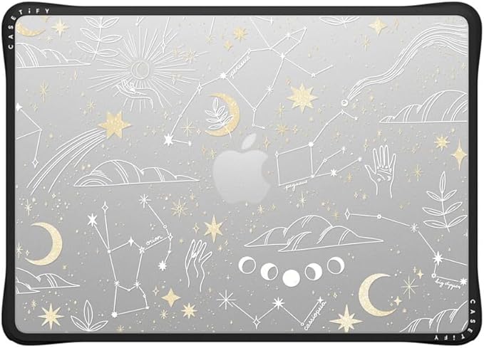 CASETiFY Impact MacBook Air 13.6" (M2-M5) Case [Cushioned Impact Corners/Scratch-Resistant/Anti-Slip Grip] - Stargazing - Clear Black