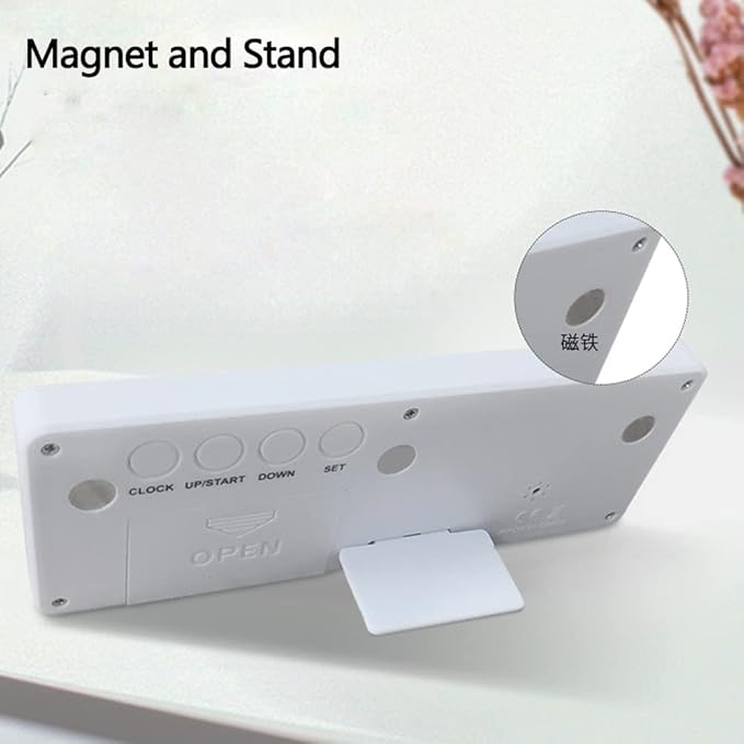 MOSTRUST Digital Countdown Days Timer - White Upgraded Big 999 Days Count Down Clock with Stand Strong Magnetic Back for Vacation Retirement Wedding Holiday