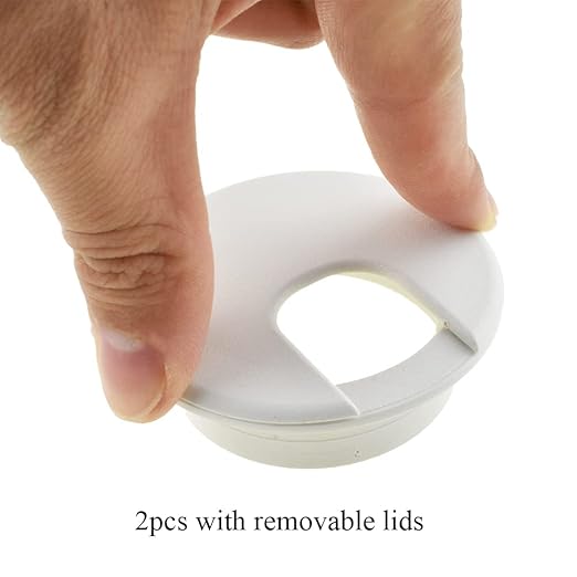 HAHIYO 2Pcs 2Inch/50mm White ABS Plastic U-Shaped Desk Grommet Wire Grommet Cable Management Cord Hole Cover Desk Wire Hole Insert Wire Organizer for Computer Office Home School Equipment Systems