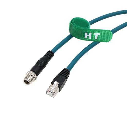 HangTon Ethernet Cable for Basler Cognex Keyence Datalogic Microscan Sick Machine Vision Sensor Network Industrial Switch, M12 8-Pin X-Coded to RJ45, CAT7 High-Speed, 40m