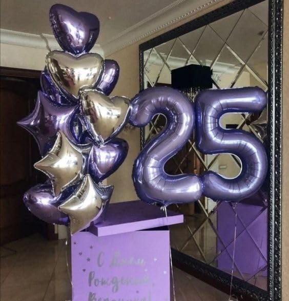 Purple Number 12 Balloon - 40 Inch Giant Foil Balloon for 12th Birthday Party Decorations
