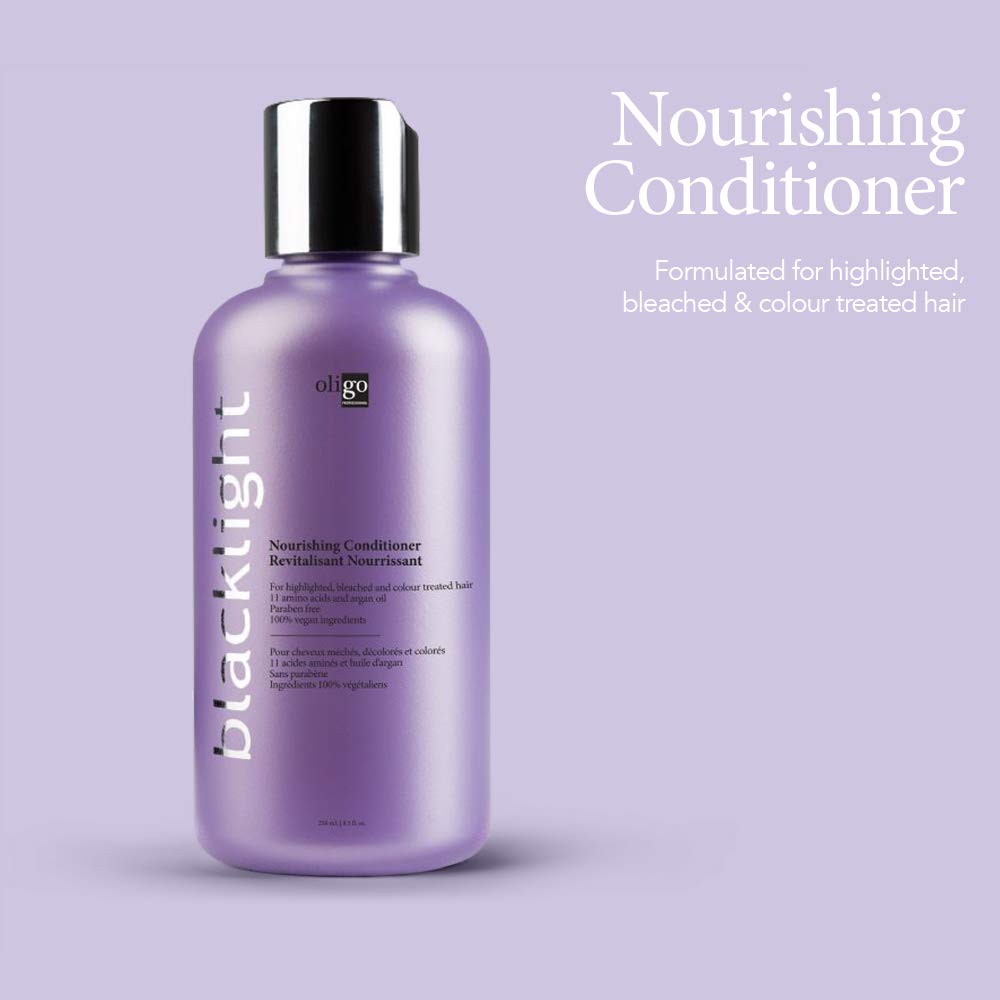 Oligo Professionnel - Blacklight Nourishing Conditioner for blondes - Sulfate free Vegan - For color treated hair - Hydrating formula with Argan oil - 8.5 oz