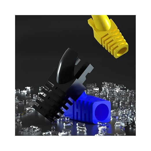 VIVOCH 50 Pcs Cat5 Cat5E Cat6 Strain Relief Boot, RJ45 Plug Cover Modular Network Plug Cap Cable Connector Boots, Red