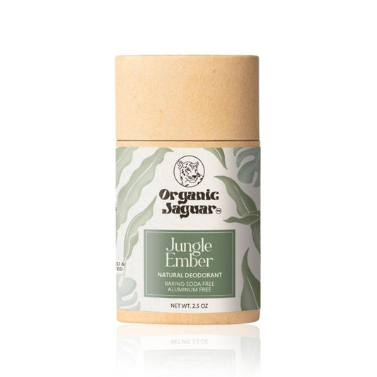 Organic Jaguar Aluminum Free Deodorant for Women and Men, 100% Natural Deodorant with Coconut Oil, Shea Butter, Baking Soda Free, Safe for Sensitive Skin, Long Lasting, Unisex, Jungle Ember, 2 oz
