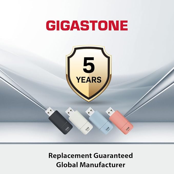 GIGASTONE 32GB Flash Drive (100 Pack) Z60NB USB 3.2 Gen 1, Ultra Fast, Retractable Capless Slider Design, Data Storage, Backup for PC/Mac/TV/Car Audio, USB 2.0/3.0/3.1 Compatible (Random Color)