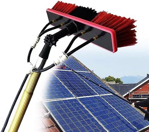 5m Window Cleaning Telescopic Pole, Water Fed Extendable Brush, Suitable for Cleaner Conservatory Roof Photovoltaic Panel Cleaning Extendable Solar Panel Roof Cleaning Tools