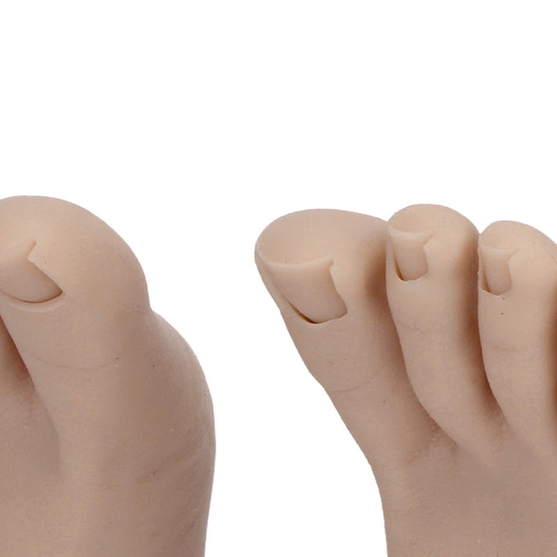 Practice Fake Foot for Nail Practice, 1 Pair Flexible Soft Silicone Prosthetic Manicure Tool Fake Foot Model with Half Foot Design, Silicone Fake Foot for Nails Training Display (Dark Skin Color)