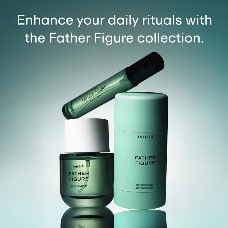 PHLUR Father Figure Perfume - Unisex Fig & Vanilla Eau de Parfum, 9.5 mL | Fresh Green Fragrance with Waterlily & Jasmine