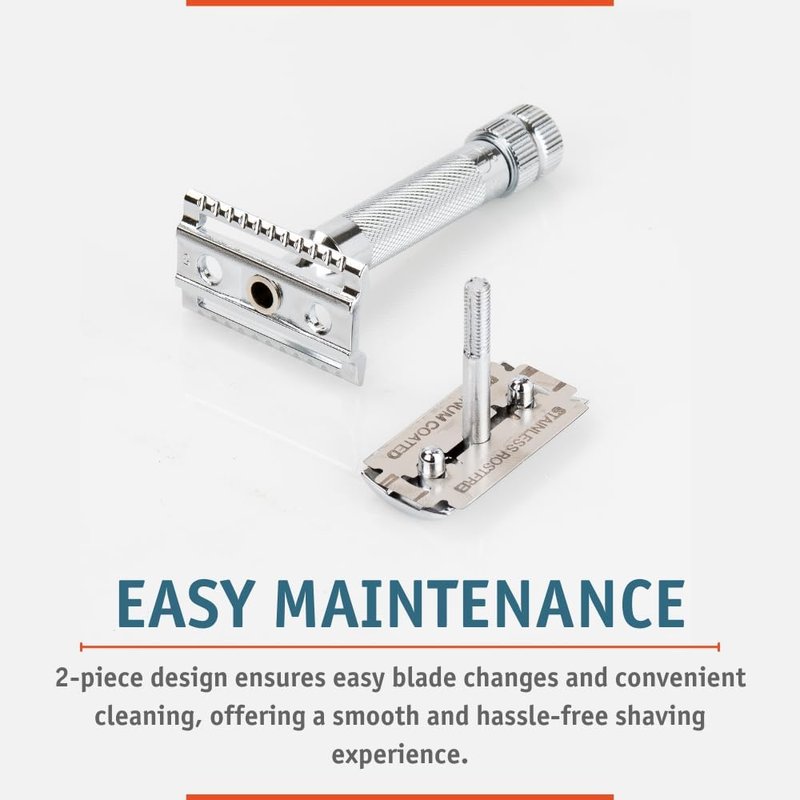 Merkur Mk34c Double Edge Razor with Heavy Duty Short Handle