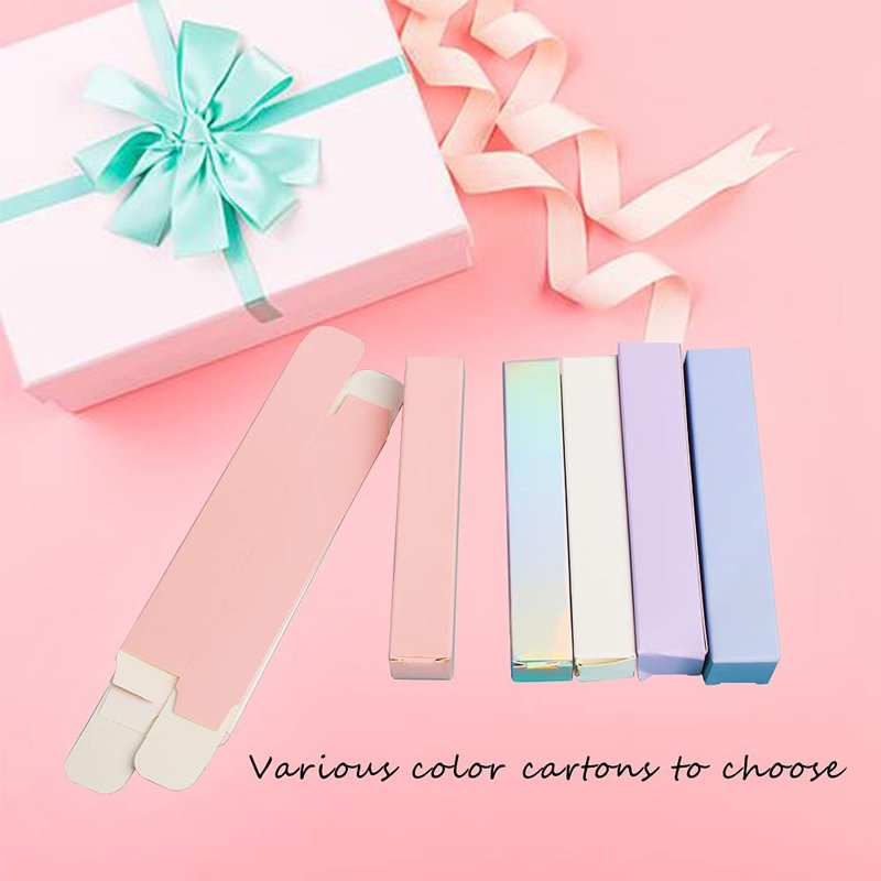 COSIDEA 50 PCS Empty White Lip Gloss Boxes W21 xW21 xH121mm / 0.83*0.83*4.76 inch, Cosmetic Perfume / Mascara Box Packaging for Small Business Wholesale, small Kraft Paper Box Luxury Holder Wrapping