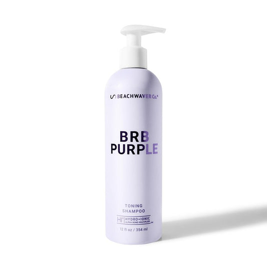 Beachwaver The Co. BRB Blonde Purple Shampoo - Full Size (12 Oz) | Anti-Brass Toning Conditioner w/HiX Vegan Bond Multipliers | Moisturizing, Sulfate-Free Formula for Blonde & Grey Hair