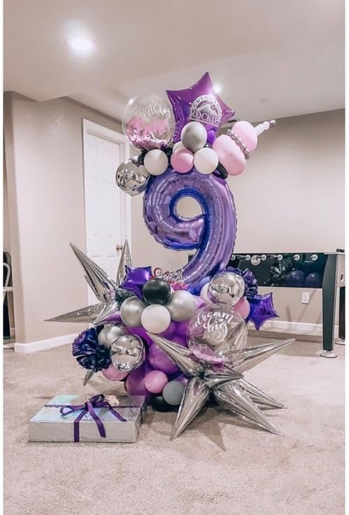 Purple Number 12 Balloon - 40 Inch Giant Foil Balloon for 12th Birthday Party Decorations