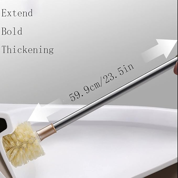 Toilet Bowl Cleaning Brush and Holder Set for Bathroom Storage and Organization, Plunger and Bowl Brush Combo for Bathroom Cleaning, Strong Bristles （2 Brush,1 Holder）, Golden, 48x21x13, kfp