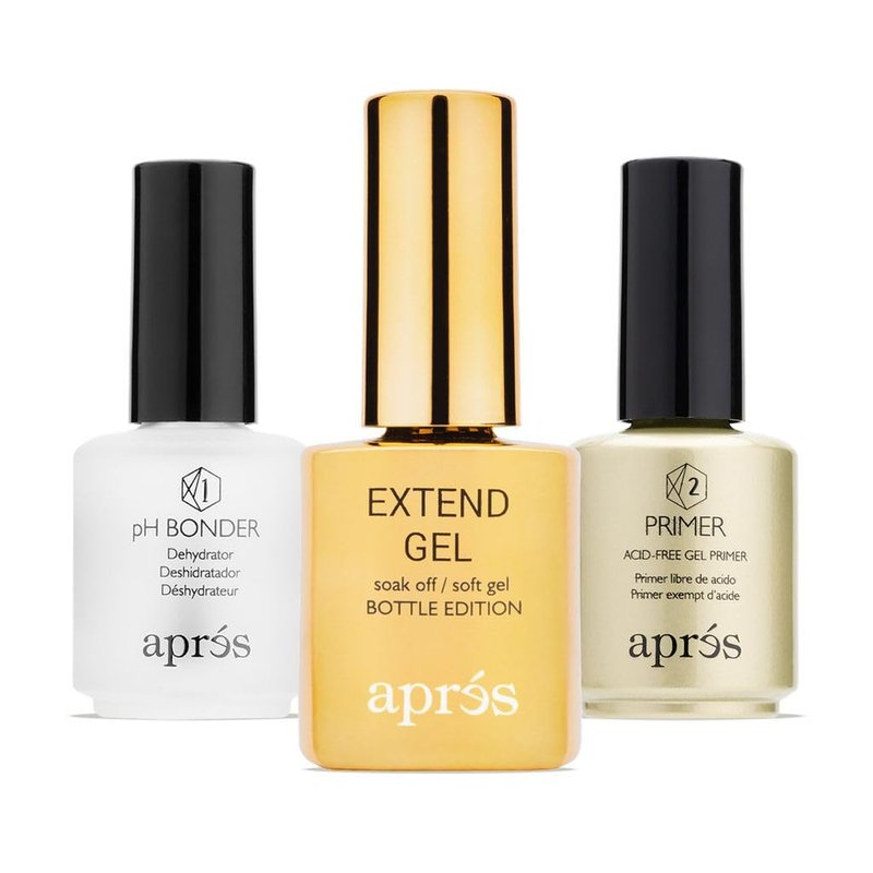 APRÉS Gel-X® Nail Extension Kit - Gold Extend Gel, pH Bonder & Non-Acidic Primer | 15 ml Set