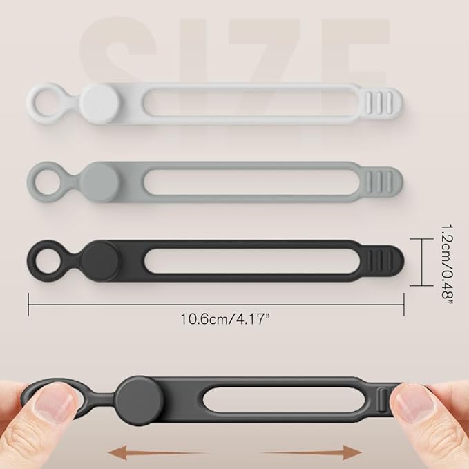 Muxou Silicone Cable Ties, Magnetic Data Cable Organizers Reusable Cable Ties Wire Organizer Adjustable Fastening Cable Straps Magnetic Silicone Cable Straps Cord Organizer for Bundling Earphone