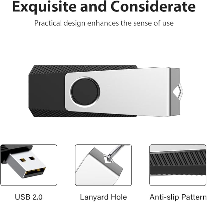 Aiibe 128GB Flash Drive 2 Pack 128GB USB Flash Drive Thumb Drive Zip Drive USB 2.0 Memory Stick USB Drive with Keychain (128G, 2 Colors: Black Green)