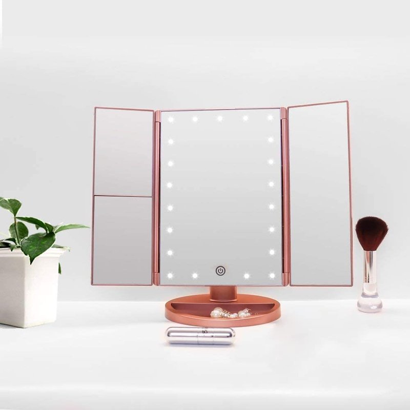 FUNTOUCH 30X/7X/1X Wall Mounted Lighted Makeup Mirror, Rechargeable Double Sided Magnifying Bathroom Lighted Mirror, 3 Color Modes Touch Dimmable Extended Arm 360 Rotation,Nickel B