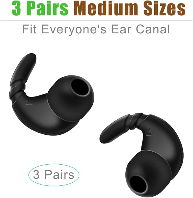 Silicone Ear Hook for Beats Earbuds, Universal Anti-Slip Replacement Ear Tips Compatible with Beats Studio Buds+/Beats Flex, 3 Pairs