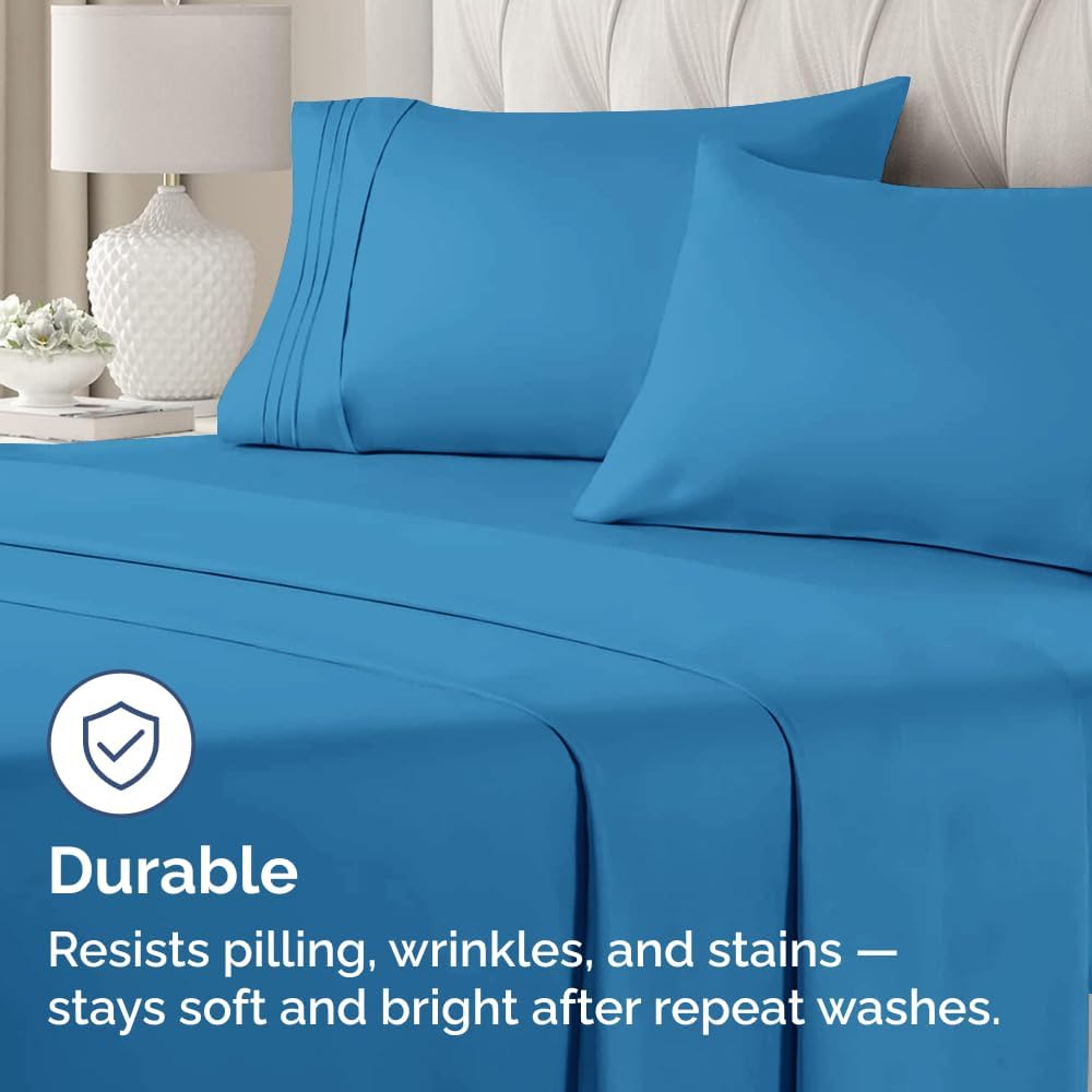 Skiennix Queen Pillow Cases Set of 2 | Ultra Soft Hotel Quality, Wrinkle-Free, Denim Blue