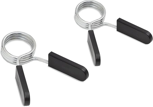 2Pcs Black 2 Inch Barbell Clamps, Stainless Steel Spring Collar Clips Weight Bar Clamps Dumbbell Barbell Handle Locking Clip for Weightlifting Strength Gym Fitness Training Accessories, Collars