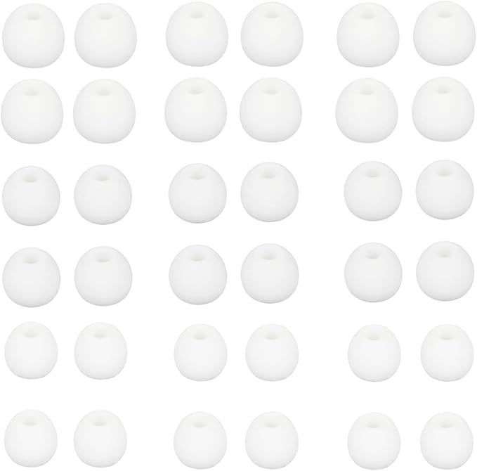 CYADCI Earbud Tips Soft and Comfortable Headphone Ear Tips Ear Bud Replacement Pieces Silicone Fit Most in-Ear Headphones，Inner Hole 3.8mm -5.5mm，18 Pairs White S/M/L Replacement Earbud Tips