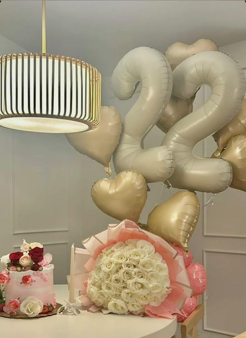 40 Inch Foil Number 50 Balloons - Cream 50th Birthday Party Decorations for Men & Women