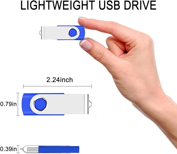 50-Pack of 2GB USB Flash Drive Bulk EASTBULL FAT32 Thumb Drives Pack (Blue)
