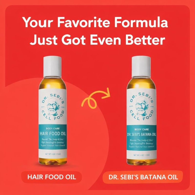 Dr. Sebi’s Batana Oil for Hair Growth - 100% Natural Coconut & Olive Oil | Supports Scalp Health & Stronger Hair - 4 fl oz