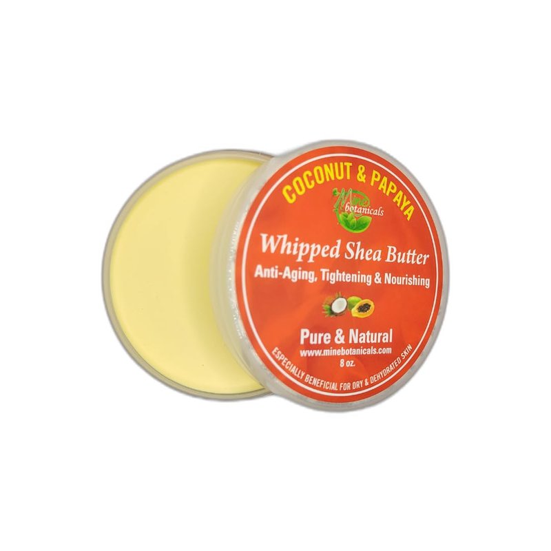 Coconut & Papaya Whipped Shea Butter - Nourishing Moisturizer with Coconut Oil & Vanilla Extract | 8 oz