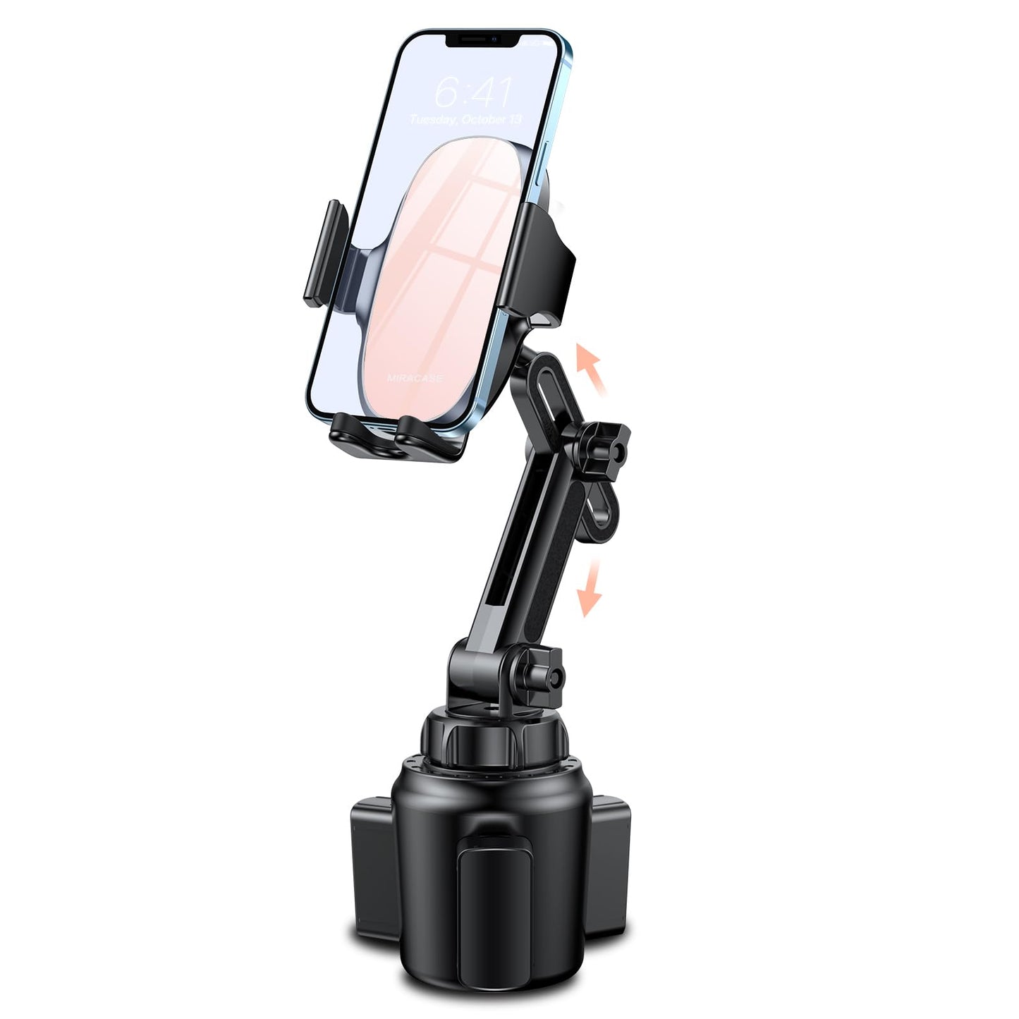 Miracase Universal Cup Phone Holder for Car, [Upgraded Version] Adjustable Long Neck Car Cup Holder Phone Mount Cradle Friendly Compatible with iPhone Samsung Google and All Smartphones, Pink