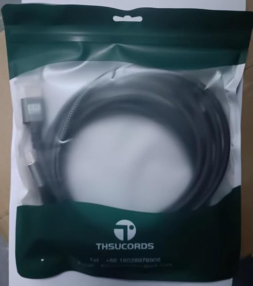 Thsucords 8K 4K HDMI Cable 6.6FT 2 Pack, High Speed Braided HDMI to HDMI 2.1 Cord Supports 8K@60Hz, 4K@120Hz 144Hz 48Gbps Compatible with Roku TV/PS5/HDTV/Blu-ray