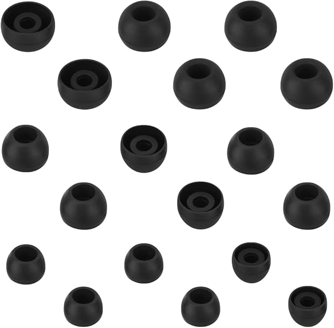 WKYMY Silicone Earbud Tips Replacement Ear Tips for in- Ear Headphones Rubber Tips Ear Buds Replacement Earbuds Tips 9 Pairs S M L, Black