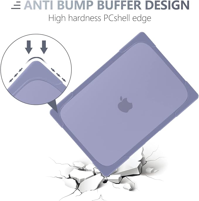 Batianda Heavy Duty Case for New MacBook Pro 16 inch 2026 M5 2024 M4 2023 M3 2021 M2 Pro Max Chip- Ergonomic Foldable Kickstand (Holds 22lbs/Zero Wobble) Matte Rugged Armor Cover, Lavender Grey