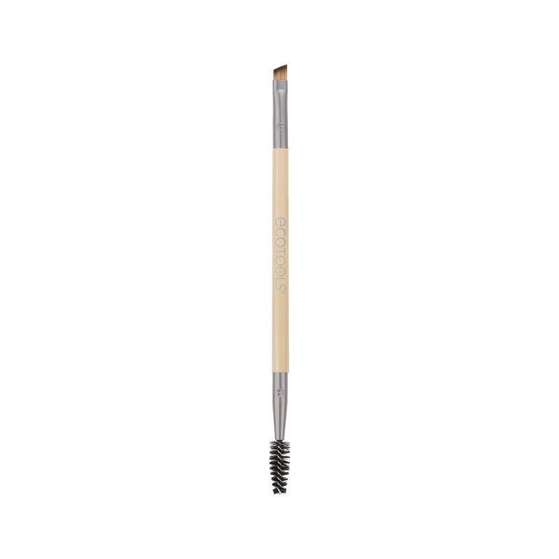 EcoTools Eyebrow Brush Duo, Tame, Sculpt & Fill in Brows, Multipurpose For Eyebrow Gel, Powder, & Cream, Dual-Ended Spoolie & Angled Brow Brush, Eco Friendly, Cruelty-Free, & Vegan, 1 Count