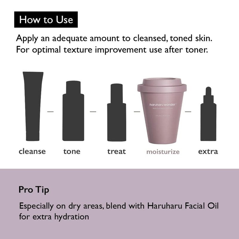 Haruharu Wonder Black Rice Hyaluronic Cream - Vegan Fermented Facial Moisturizer | 3.2 fl. oz / 90ml