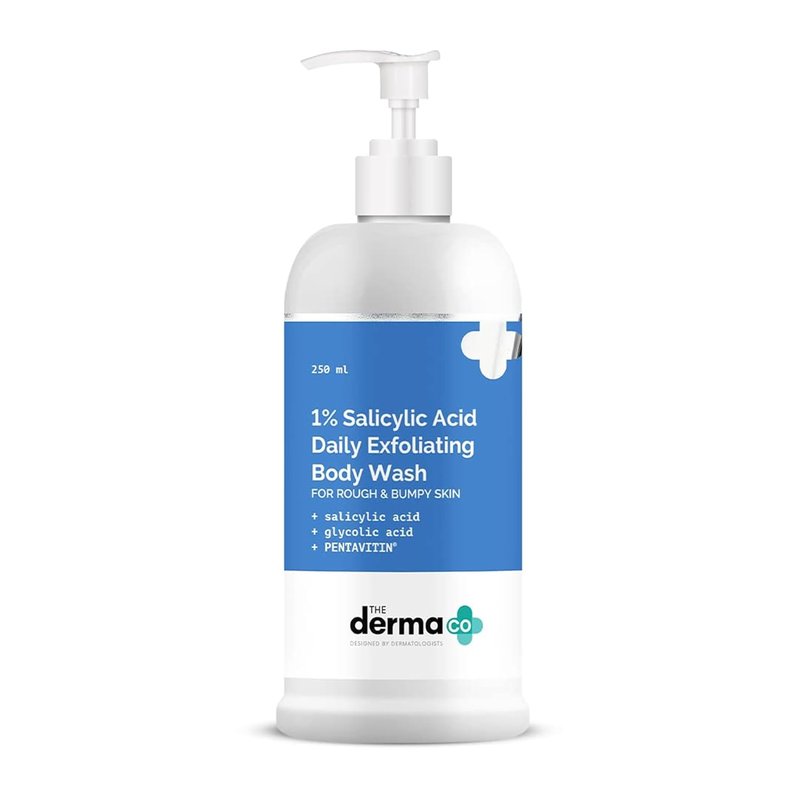 Derma Co 1% Salicylic Acid Exfoliating Body Wash - Gently Cleanses & Hydrates | 8.45 Fl Oz/250ml