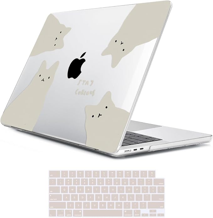 HOHAIYOO for 2026 2025 2024-2022 MacBook Air 13 inch Case M5 A3449 M4 A3240 M3 A3113 M2 A2681 with Touch ID& 13.6" Liquid Retina Display, Hard Shell&Keyboard Cover&Screen Protector&Webcam Cover, Cats