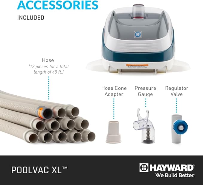 Hayward W32025ADC PoolVac XL Automatic Inground Pool Vacuum Cleaner, Suction Gunite Pool Cleaner up to 20 x 40 ft