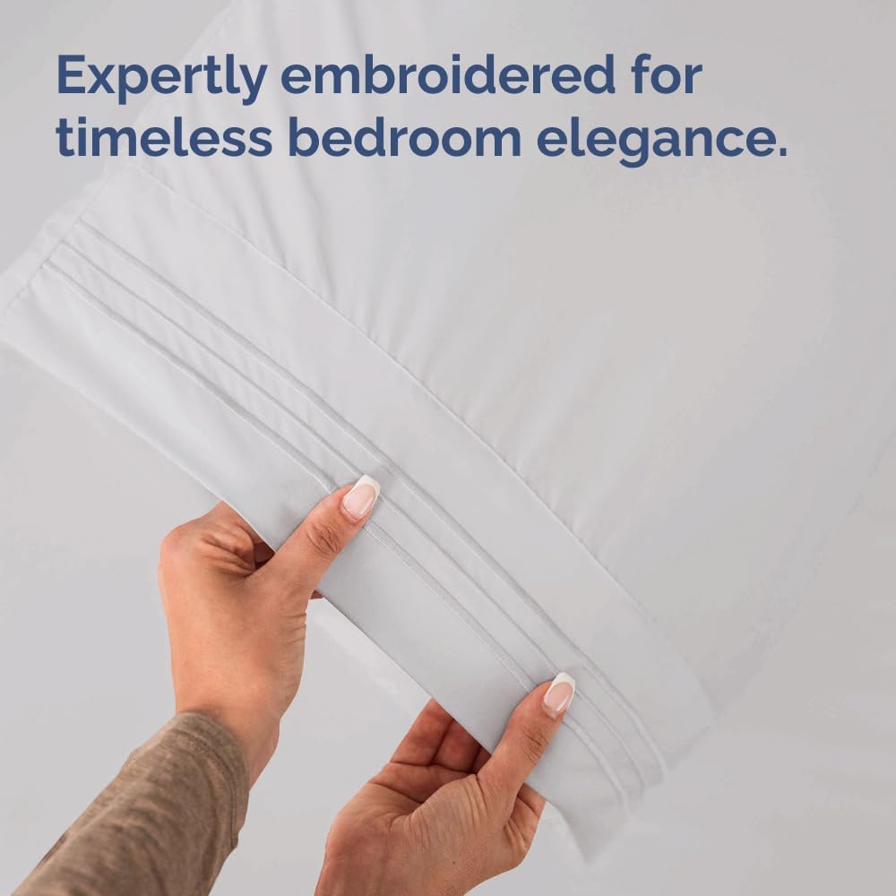 Skiennix Body Pillowcases Set of 4 | Soft & Breathable 20x54 Long Pillow Covers - Fade-Free & Machine Washable - French Grey