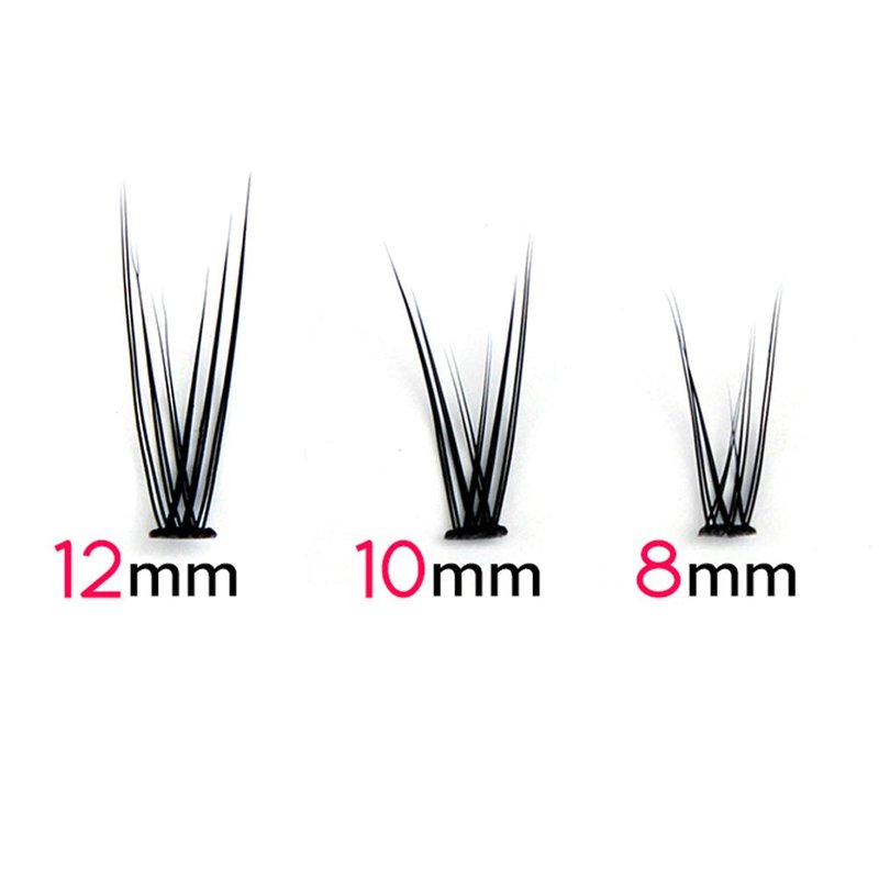 Bodermincer 120pcs 8mm/10mm/12mm/14mm/16mm to Choose Fish Tail Design 0.1 C Curl 3D Individual Mink False Eyelashes Extension Soft Black Fake False Eye Lashes （12mm）