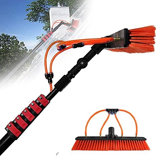 Telescopic Glass Cleaning Brush,Photovoltaic Panel Cleaning 3.6-11M Water Fed Telescopic Brush Window Clean Extendable Cleaner Conservatory Roof Cleaning Tools Photovolta,24ft/7.2m