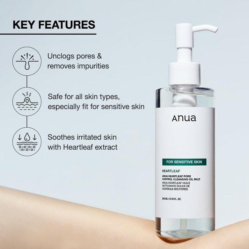 ANUA Mild Double Cleanser Duo - Heartleaf Pore Control Cleansing Oil & Quercetinol Face Wash | Korean Skincare Essentials