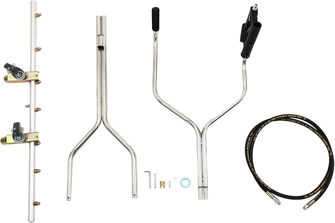 39â Professional Power Washer Broom Attachment,7 Hole Pressure Washer Water Broom with 2 Handles,Surface Clean Tool for Driveways, Sidewalks, Patios