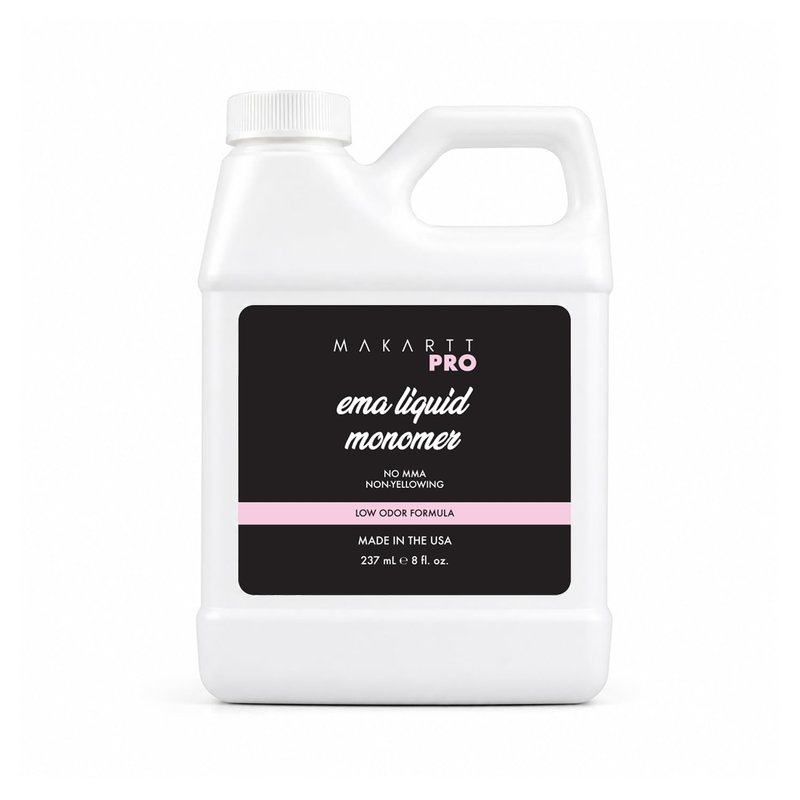 Low Odor Monomer - MMA Free, Non-Yellowing Formula for Acrylic Nails | 8 Fl Oz, Made in USA