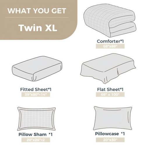 HYMOKEGE Light Green Twin XL Comforter Set Seersucker 5 Pieces, All Season Luxury Bed in a Bag for Bedroom, Bedding Set with Comforter, Sheets, Pillowcase & Sham