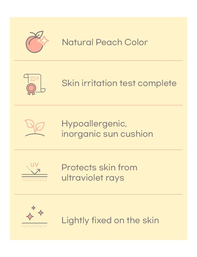 Shingmulnara Oxygen Water Tone Up Sun Cushion SPF50+ PA++++ (15g + 15g Refill) (#02 Peach) + Kitty Friends character sticker