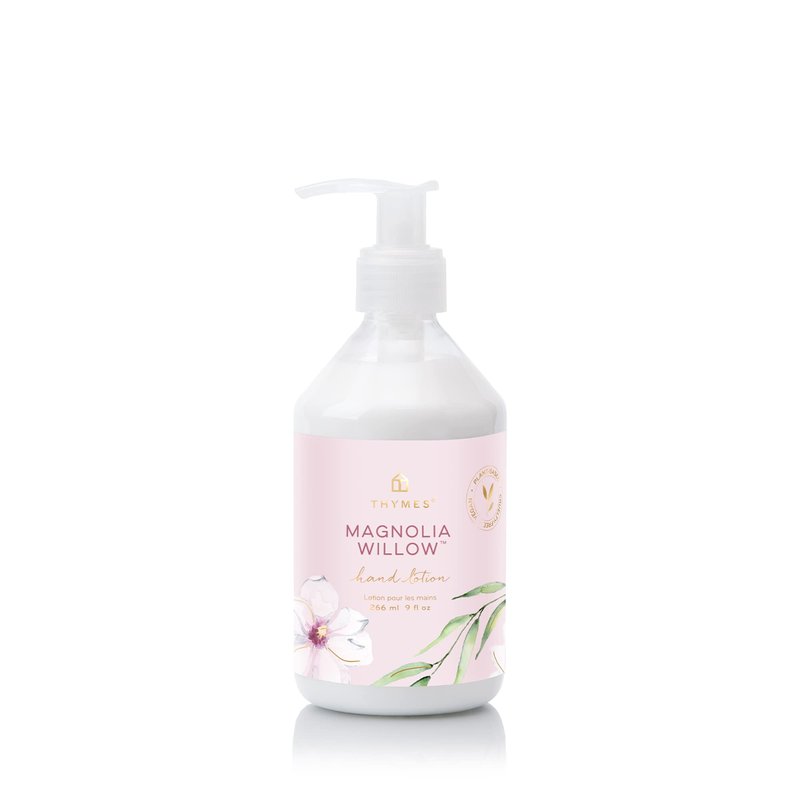 Thymes Moisturizing Hand Lotion for Dry Skin - Moisturizer for Beauty and Personal Care - Luxury Hand Lotion for Women & Men with Shea Butter & Aloe Vera (Magnolia Willow, 9 fl oz)