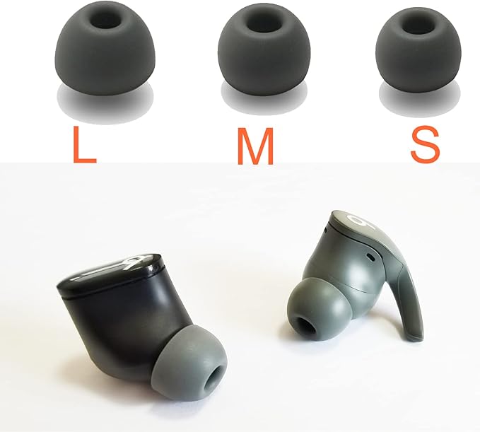 Silicone Ear Tips for Beats Fit Pro, Studio Buds, Powerbeats Pro 2, Solo Buds - 6 Pairs S/M/L Replacement Tips, Secure Fit Noise Isolation for Sports & Workouts (Gray)