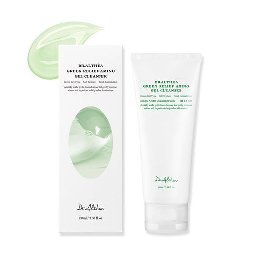 Dr.Althea Green Relief Amino Gel Cleanser | Lightweight & Hydrating Makeup Remover | Daily Face Wash with Hyaluronic Acid | Korean Vegan Skincare for All Skin Types | 3.38 Fl Oz