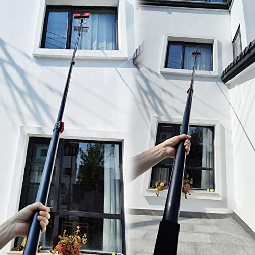 4M-12M Window Cleaning Kit, Telescopic Water Fed Pole with Squeegee & Brush, Extendable Cleaner for Glass, Roof, Outdoor & Solar Panel Cleaning
